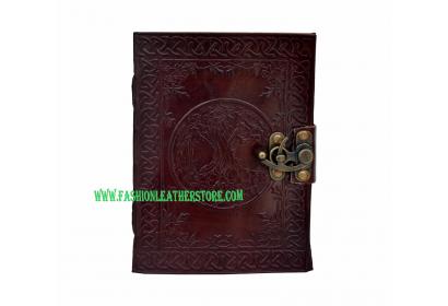 Celtic Tree Of Life Handmade Steampunk Embossed Feather Leather Journal Notebook Sketchbook Book 